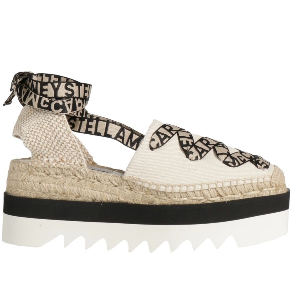 Stella McCartney Cream and Black Espadrille Flats